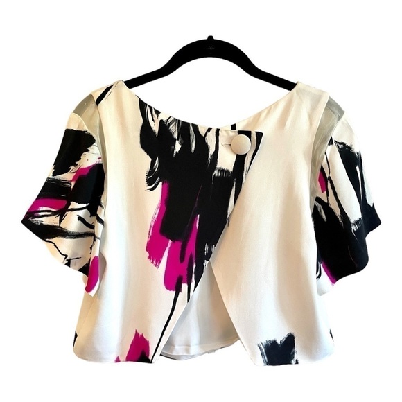 MILLY, NWOT, GORGEOUS, PRINT, CROP TOP. 100% SILK. SIZE P - Picture 4 of 8